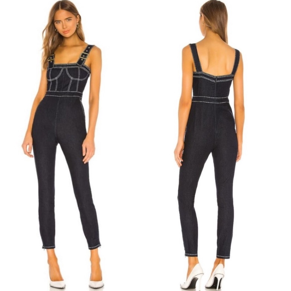 WeWoreWhat Black Denim Jumpsuit